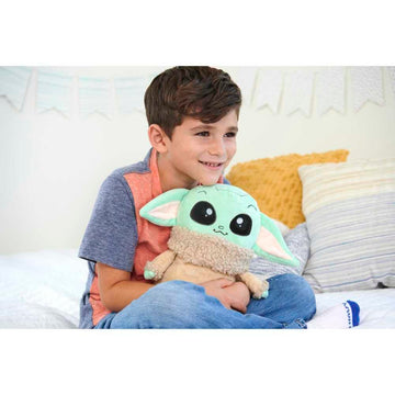 Mattel Star Wars Jumping Grogu Plush Toy with Jump Action & Sounds, Soft Doll Inspired by Star Wars Mandalorian Book of Boba Fett