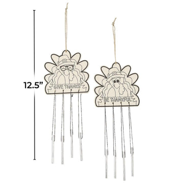Color Your Own Thanksgiving Turkey Wind Chimes - Craft Kits - 12 Pieces