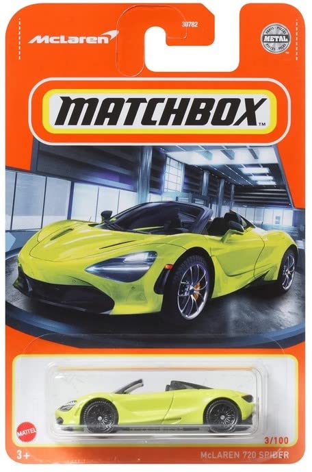 Matchbox McLaren 720 Spider 3/100 (Lime Green) 1:64 Scale Diecast Car Model