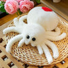 PAIOOW Plush Spider Stuffed Animal Toy, Soft 10 inch Kawaii Halloween Plush Spider Stuffed Toys Decorations Cuddle Gift for Kids and Adults (White)