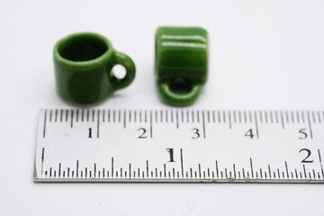 10 Green Coffee Mug Tea Cup Dollhouse Miniatures Food Kitchen By Cool Price