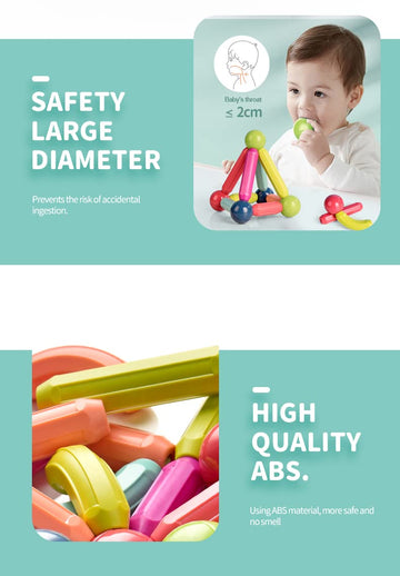 Jofarstep Magnetic Balls and Rods Set, Magnet Building Set, Magnetic Balls and Sticks - Featuring Safe, Extra-Strong, Montessori Toys STEM Stacking