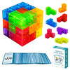 OUXIA Magnetic Building Blocks Magic Magnetic 3D Puzzle Cubes, Set of 7 Multi Shapes Magnetics Blocks with 54 Guide Cards, Children's Educational Toys