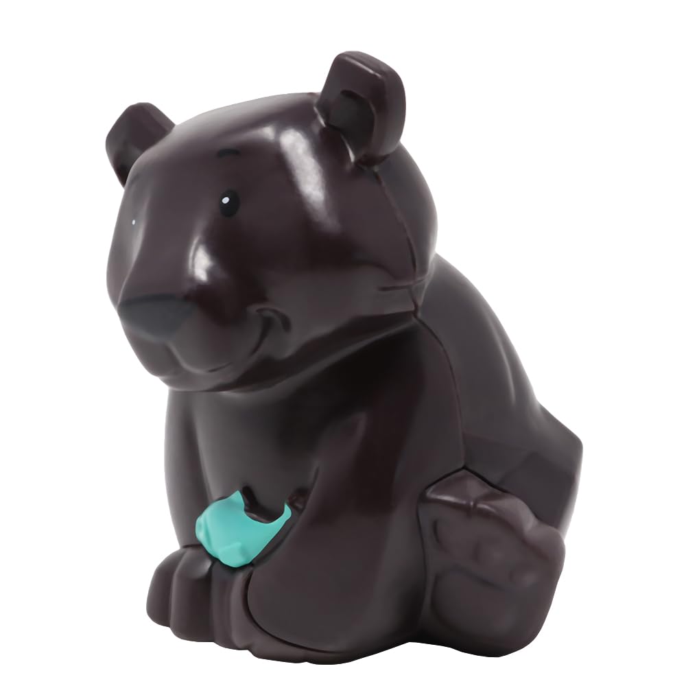 Fisher-Price Replacement Part for Collectible Little People Big ABC Animal Train Zoo Forest Playset HCL79 - Replacement Black Bear Figure Holding a