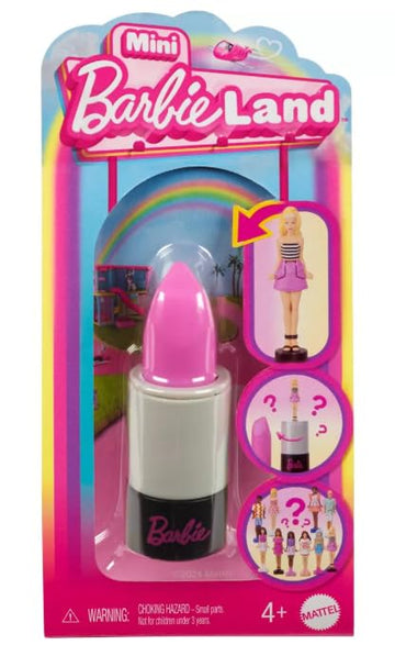 Barbie Mini BarbieLand Fashionistas Dolls, 1.5-inch Dolls in Lipstick Tube, Surprise Reveal (Colors & Styles May Vary) - Pack of 6
