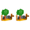 Fisher-Price Replacement Parts Little People Nativity Set HMX70 - 2 Pieces Tree and Stone Wall Fence Portion - Clips onto Stable Manger