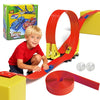 20ft Build Anywhere Portable Race Track with Suction Cups - Flexible Roll-Up Design Fits 1/64 Scale Cars, Portable Toy Gift for Kids 4+ Year Old