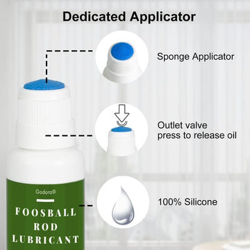 100% Pure Silicone Foosball Rod Lubricant for Sports Arcade Soccer Game Accessories, Foosball Rod Lubricant with Dauber Top Applicator, Easy-to-use