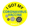 1" I Got My Corona Vaccine, Stickers (Yellow, 100/roll)