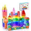 PicassoTiles 60 Piece Set 60pcs Magnet Building Tiles Clear Magnetic 3D Blocks Construction Playboards - Creativity Beyond Imagination, Inspirational