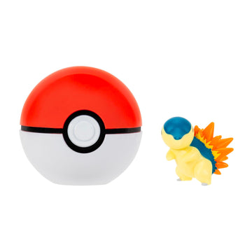 Pokémon PKW4608 - Clip 'N' Go Pokéball - Cyndaquil and Pokeball, official Pokéball with movable figure 5 cm