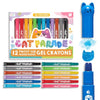 Ooly Cat Parade Gel Crayons for Kids and Adults - Set of 12 Rainbow Color Crayons for Glass and Paper Surfaces with Cat-Shaped, Twist-Up Caps - Smooth