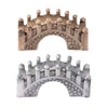2 Pack Gray and Brown Miniature Stone Arch Bridges, Fairy Garden Ornaments for Dollhouse, Aquarium and DIY Micro Landscape Decor, Garden Bridges