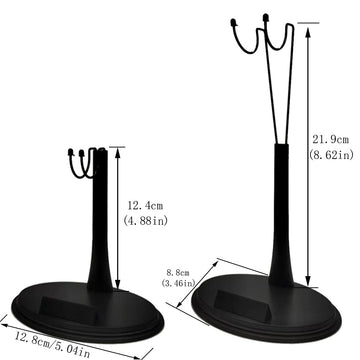 NANSHINE 5 Pcs Adjustable Display Stand for 1/6 Scale Collectible Models, Display Base Holder with Detachable Height Support, Black