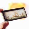 EatingBiting Elegant 1:12 Miniature Wooden Antique Photo Frame Sailboats Mural Wall for minihouse Furniture Landscape, Handcraft Scale Painting