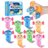 8 Pack Slow Rising Stress Ball, Cute Axolotl Stretchy Fidget Toys for Kids Adults, Slow Rebound Squeeze Balls for Hand Tactile Play, Ideal for