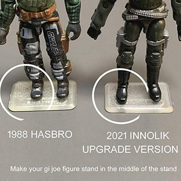 EBCO 50 Pieces Plastic Action Figure Stand Base for 3.75inchGI Joe Figure Toy Exclusive Upgrade Clear Display Stand Tool,Transparent