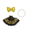 17cm Doll Clothes Set(NO Doll),Bow & Pearl Necklace & Lace Dress for 17cm Dolls,Stylish Adorable Dolls Clothes Accessories (Gold)