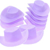10 Pack Mini Cowboy Hat Set - Purple Plastic Miniature Hats for Dollhouse Decor, Party Decorations, DIY Crafts, and Wine Bottle Ornaments - Adorable