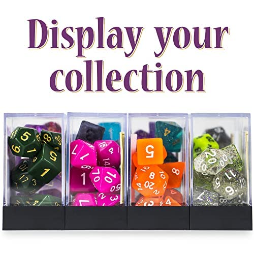 Wiz Dice - Dice Boxes - Clear Acrylic Display Box for Storage of Figurines, Collectibles, DnD Dice Set, Other Valuables - 1.43" x 1.43" x 1.75" - 10