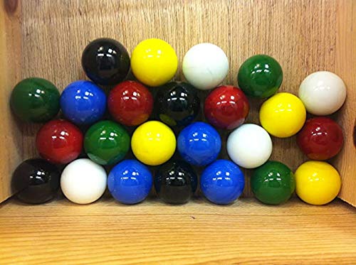 24-1" Opal Shooter Marbles Solid Colors (4 of Each Color) Bulk Chinese Checker Game Marbles