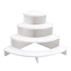 2PCS Tier Corner Shelf Display Riser for Figurines - Curved Wooden Display Shelf for Mini Figures, Collectibles, Space Saving Desktop Display Stand