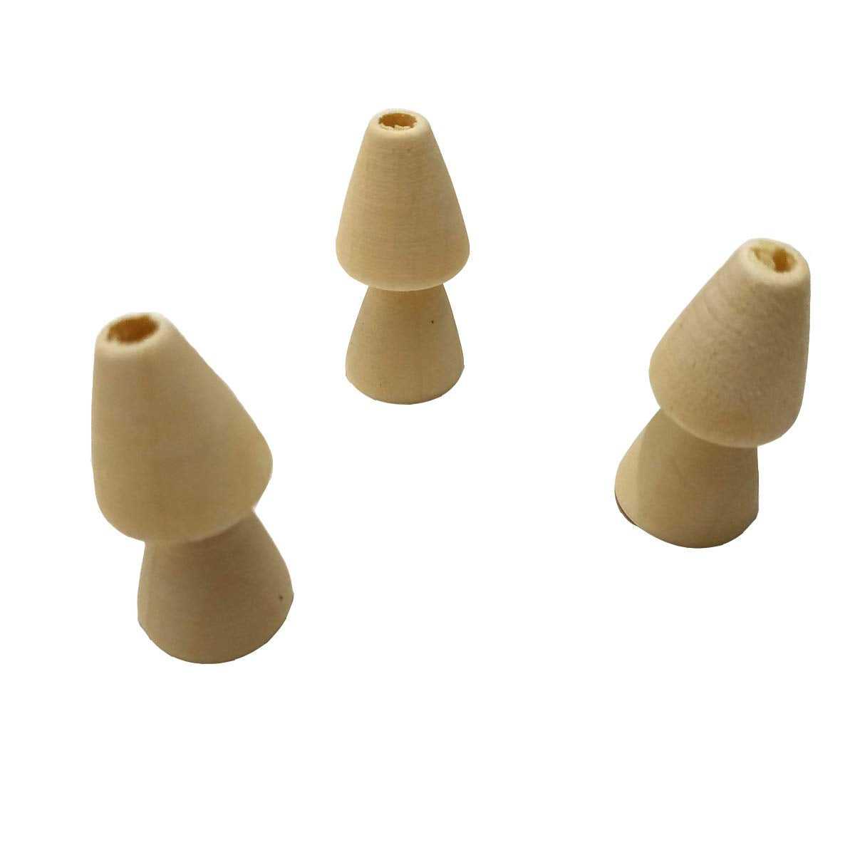 30pcs Irregular Wood Cone Beads Wooden Pyramid Beads for Making Bracelet Necklace Handmade DIY Beading Crafts Accessory (Cone 30pcs)