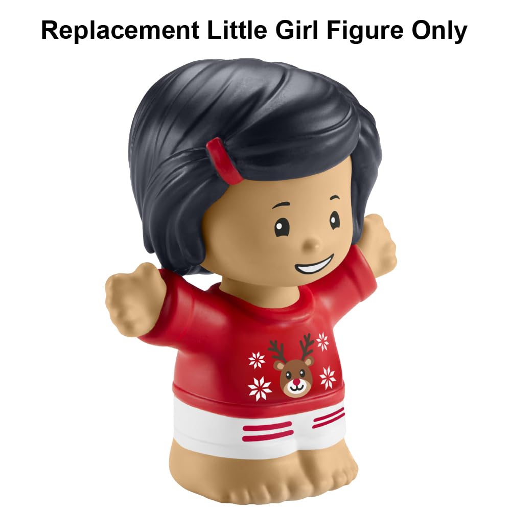 Replacement Part for Fisher-Price Little-People Advent Calendar Christmas Playset - HGP72 ~ Replacement Little Girl Figure Wearing Red and White