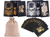 jcoral Cool Black Skull Playing Cards Waterproof Gold Silver Foil Poker Plastic Poker Cards Highly Flexible,2 Decks of Cards
