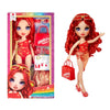 Rainbow High Swim & Style Ruby, Red 11" Fashion Doll with Shimmery Wrap to Style 10+ Ways, Removable Swimsuit, Sandals, Fun Play Accessories. Kids Toy