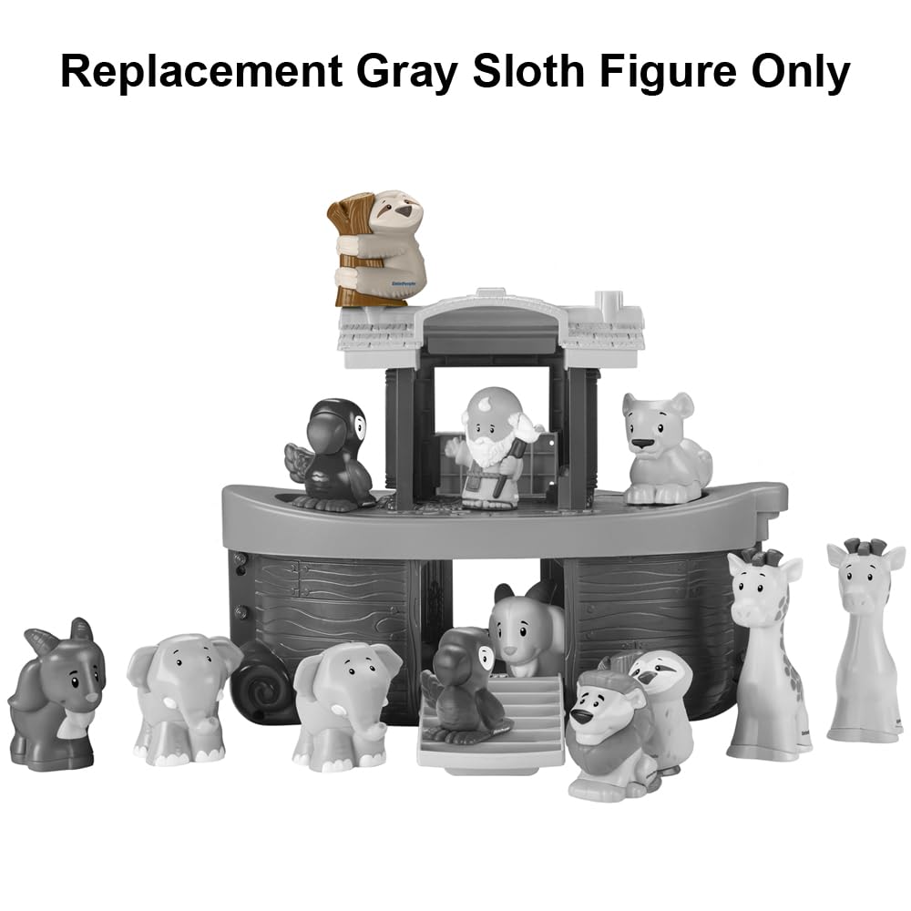 Fisher-Price Replacement Part Little People Bible Story Noah's Ark Playset HNG03 - Replacement Gray Sloth Figure
