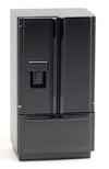 Dollhouse Miniature Black Refrigerator with Freezer on Bottom