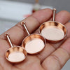 EatingBiting 1:12 1/12 Scale Dollhouse Miniature Furniture Set of 3 Chrome Frying Pans Doll House Display Kitchen Cookware Accessories Christmas