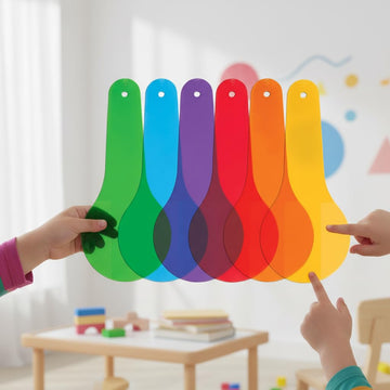 6Pcs Color Learning Paddles, Transparent Filter Plates, Science Education and Montessori Teaching Tools