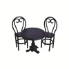 1:12 Miniature Dining Table and Chairs Set, Set of 3 Dollhouse Furniture, Decoration in Miniature (Black)