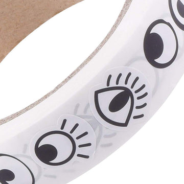 YTYKINOY 4 Rolls 4000pcs Colorful Eye Nose Mouth Mustache Cute Self Adhesive Stickers Cartoon DIY Sticker Decal for Handmade Crafts Party Favor Décor