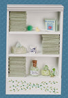 Melody Jane Dollhouse Shelf Unit Green Towels & Accessories Miniature Bathroom Furniture