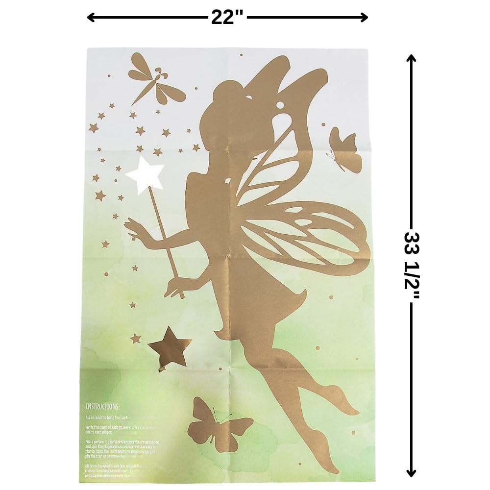 Fun Express Pin The Wand on The Fairy Game Classic Party Game for Kids Includes Game Board Wands Blindfold & Instructions Perfect for Fairy-Themed