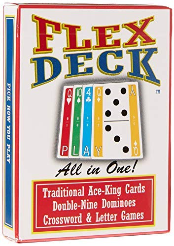 Flex Deck Playing Cards 3 in 1 Travel Game Deck with Card Games Domino Play and Word Games Compact Family Game for Camping Road Trips Classroom