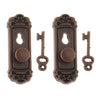 Dovewill 1/12 Scale Dolls House Miniature Handle key Set Door Knob Fittings 2 Pieces