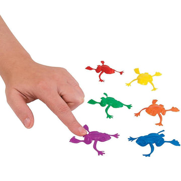 Fun Express - Mini Plastic Jumping Frogs (2") - Bright Colors - 144 Pieces - Toy Characters - VBS 2026 Vacation Bible School Supplies/Décor