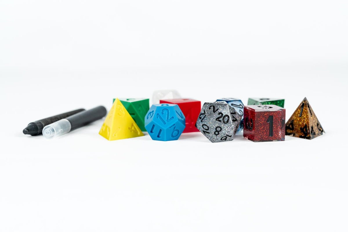 FanRoll D&D 50th Anniversary Dice Double Set, Then and Now Commemorative Set with Modern and Retro DND Dice Sets