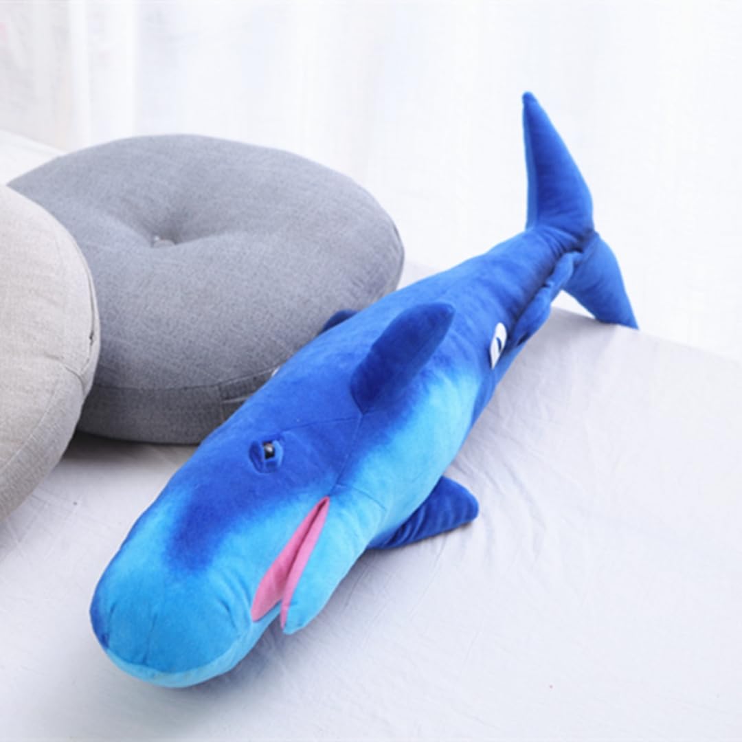 iant Sperm Whale Stuffed Animal 31'' Blue Whale Plush Fish Pillow Plushie