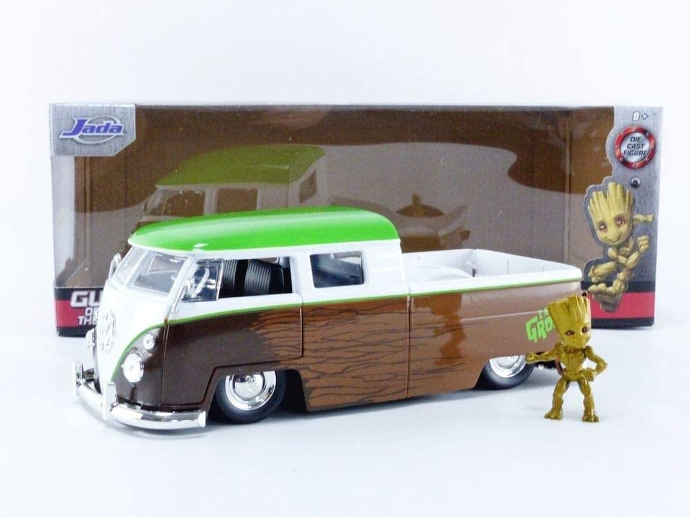 Jada Toys Marvel Guardians of The Galaxy Groot & 1963 Volkswagen Bus Pickup 1:24 die-cast Vehicle with Figure (31202)