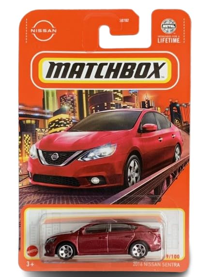 Matchbox 2016 Nissan Sentra, 1:64 Scale, Red, 9/100