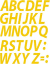A - Z Yellow Alphabet Letters Stickers Vinyl Decals (X2 Sets) Choose Size from 1/2" to 12" (V610YellowItal) (1" Tall)