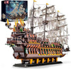 Mould King Large Pirates Ship Model Building Blocks Kits, MOC Dutchman Building Block Pirate Ship Construction Set to Build, Toys Gift for Age