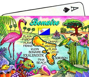 World By Shotglass Bonaire Netherlands Antilles Map Collectible Souvenir Playing Cards