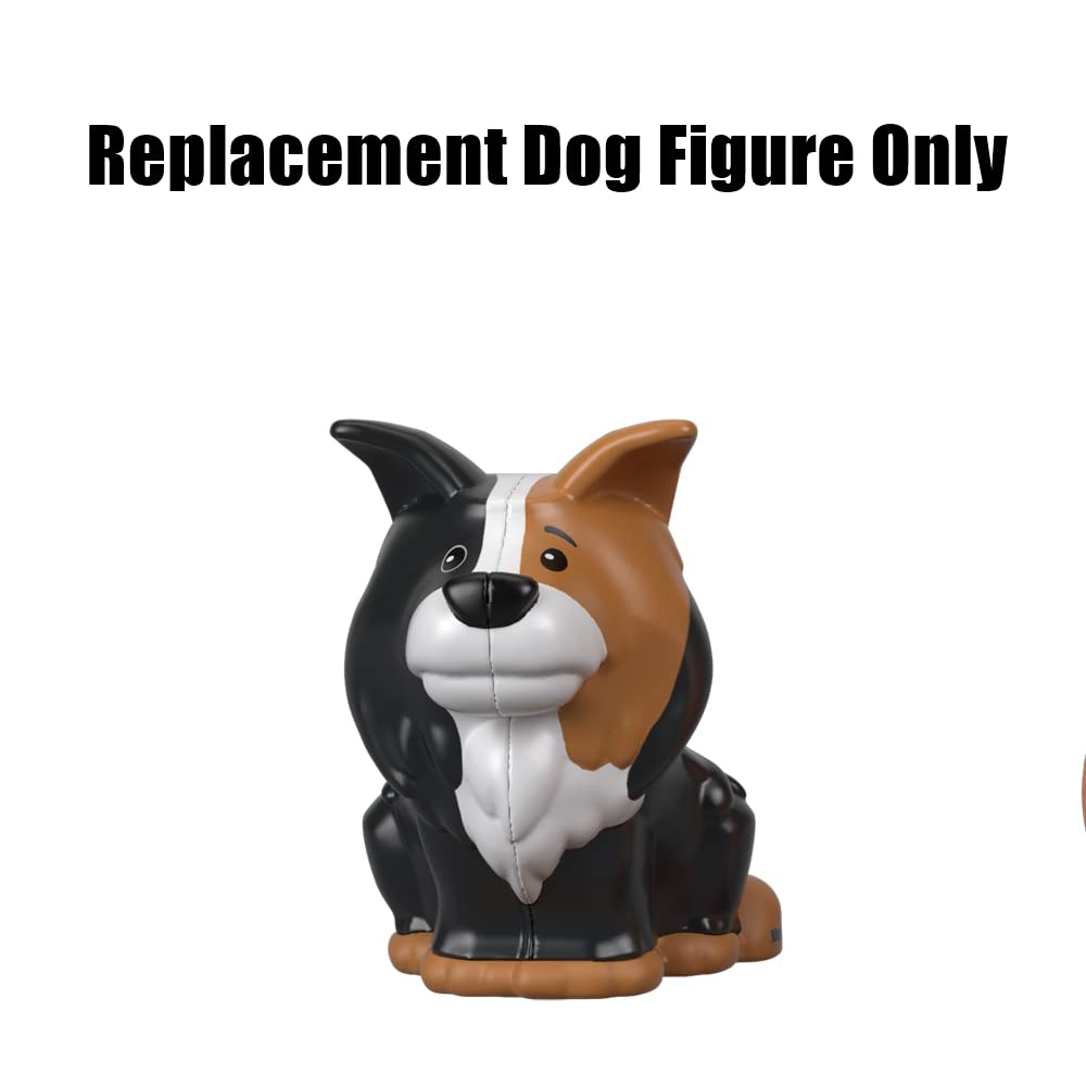 Replacement Part for Fisher-Price Little People Farm Animal Friends Playset - GFL21 - Replacement Black, Grey and White Dog Figure
