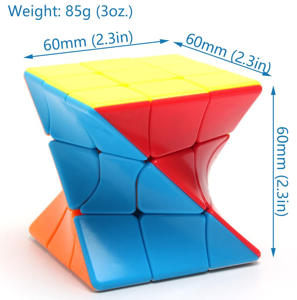 Twisty Speed Cube 3X3X3 Twisted Magic Cube Puzzle Toy Stickerless Colorful